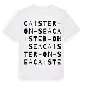 Caister-on-Sea ordlek t-shirt – ekologisk bomull t-shirt från Pinshirt