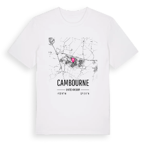Cambourne karta t-shirt – ekologisk bomull t-shirt från Pinshirt