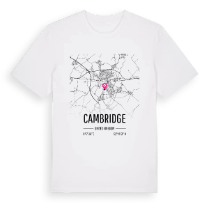 Cambridge karta t-shirt – ekologisk bomull t-shirt från Pinshirt