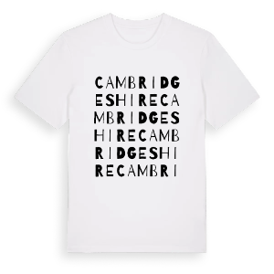 Cambridgeshire ordlek t-shirt – ekologisk bomull t-shirt från Pinshirt
