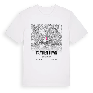 Camden Town karta t-shirt – ekologisk bomull t-shirt från Pinshirt
