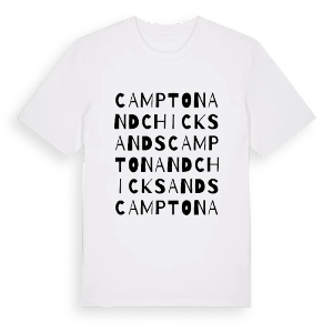 Campton and Chicksands ordlek t-shirt – ekologisk bomull t-shirt från Pinshirt