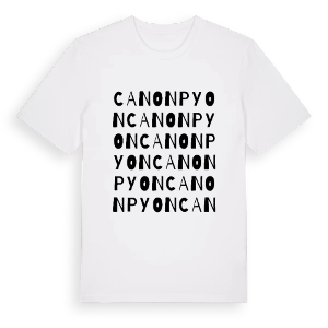 Canon Pyon ordlek t-shirt – ekologisk bomull t-shirt från Pinshirt