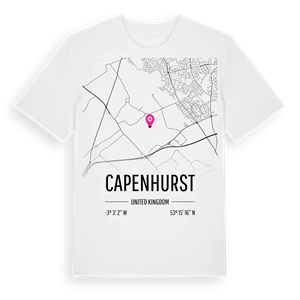 Capenhurst karta t-shirt – ekologisk bomull t-shirt från Pinshirt