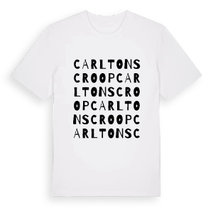 Carlton Scroop ordlek t-shirt – ekologisk bomull t-shirt från Pinshirt