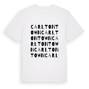 Carlton Town ordlek t-shirt – ekologisk bomull t-shirt från Pinshirt