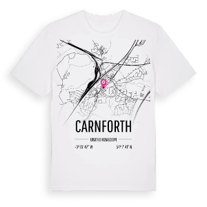 Carnforth karta t-shirt – ekologisk bomull t-shirt från Pinshirt