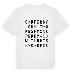 Carperby-cum-Thoresby ordlek t-shirt – ekologisk bomull t-shirt från PinShirt