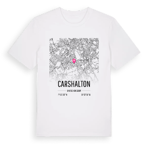 Carshalton karta t-shirt – ekologisk bomull t-shirt från Pinshirt