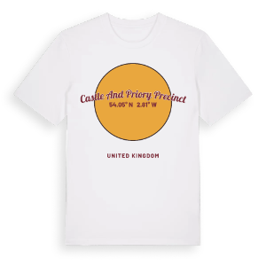 Castle and Priory Precinct cirkel t-shirt – ekologisk bomull t-shirt från Pinshirt