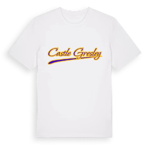 Castle Gresley baseball t-shirt – ekologisk bomull t-shirt från Pinshirt