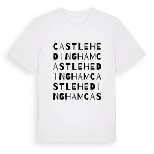 Castle Hedingham ordlek t-shirt – ekologisk bomull t-shirt från Pinshirt