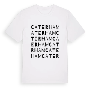 Caterham ordlek t-shirt – ekologisk bomull t-shirt från Pinshirt