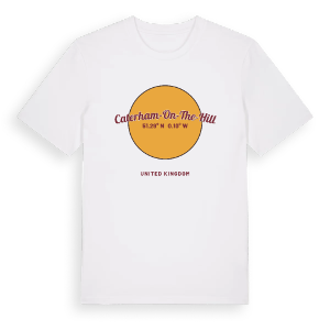 Caterham-on-the-Hill cirkel t-shirt – ekologisk bomull t-shirt från Pinshirt