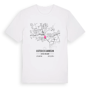 Catterick Garrison karta t-shirt – ekologisk bomull t-shirt från Pinshirt