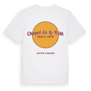 Chapel-en-le-Frith cirkel t-shirt – ekologisk bomull t-shirt från Pinshirt
