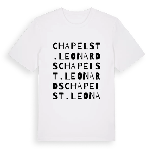 Chapel St. Leonards ordlek t-shirt – ekologisk bomull t-shirt från Pinshirt