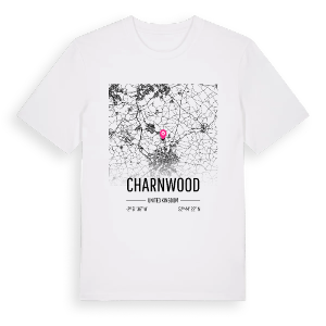 Charnwood karta t-shirt – ekologisk bomull t-shirt från Pinshirt