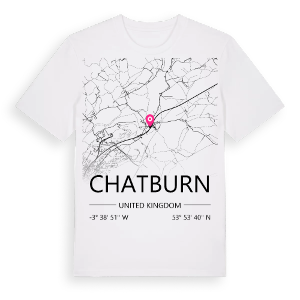 Chatburn karta t-shirt – ekologisk bomull t-shirt från Pinshirt