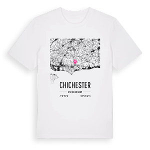 Chichester karta t-shirt – ekologisk bomull t-shirt från Pinshirt