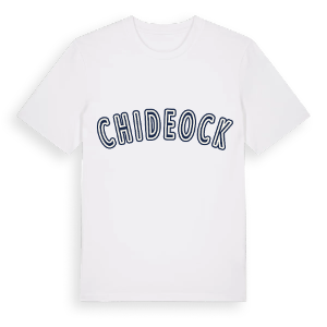 Chideock college t-shirt – ekologisk bomull t-shirt från Pinshirt