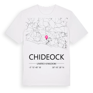 Chideock karta t-shirt – ekologisk bomull t-shirt från Pinshirt
