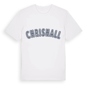 Chrishall college t-shirt – ekologisk bomull t-shirt från Pinshirt