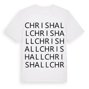 Chrishall ordlek t-shirt – ekologisk bomull t-shirt från Pinshirt