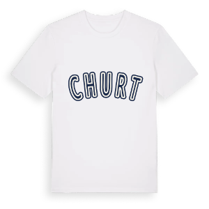 Churt college t-shirt – ekologisk bomull t-shirt från Pinshirt