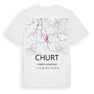 Churt karta t-shirt – ekologisk bomull t-shirt från Pinshirt