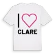 Jag älskar Clare t-shirt stort tryck
