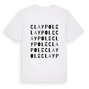 Claypole ordlek t-shirt – ekologisk bomull t-shirt från Pinshirt