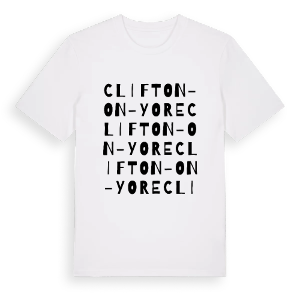 Clifton-on-Yore ordlek t-shirt – ekologisk bomull t-shirt från Pinshirt