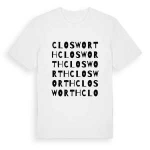 Closworth ordlek t-shirt – ekologisk bomull t-shirt från Pinshirt