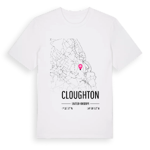Cloughton karta t-shirt – ekologisk bomull t-shirt från Pinshirt