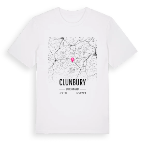 Clunbury karta t-shirt – ekologisk bomull t-shirt från Pinshirt
