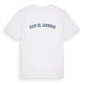 Clyst St. Lawrence college t-shirt – ekologisk bomull t-shirt från Pinshirt