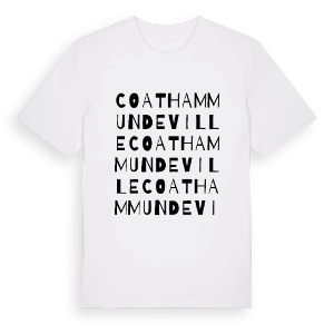 Coatham Mundeville ordlek t-shirt – ekologisk bomull t-shirt från Pinshirt
