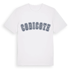Codicote college t-shirt – ekologisk bomull t-shirt från Pinshirt