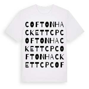 Cofton Hackett CP ordlek t-shirt – ekologisk bomull t-shirt från Pinshirt