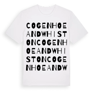 Cogenhoe and Whiston ordlek t-shirt – ekologisk bomull t-shirt från Pinshirt