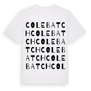 Colebatch ordlek t-shirt – ekologisk bomull t-shirt från Pinshirt