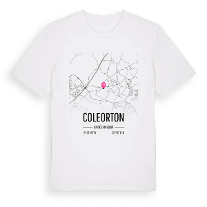 Coleorton karta t-shirt – ekologisk bomull t-shirt från Pinshirt