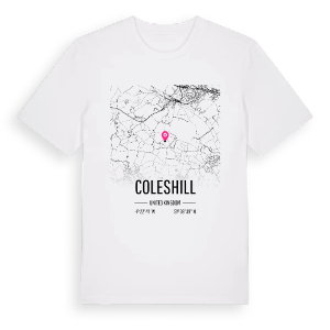 Coleshill karta t-shirt – ekologisk bomull t-shirt från Pinshirt