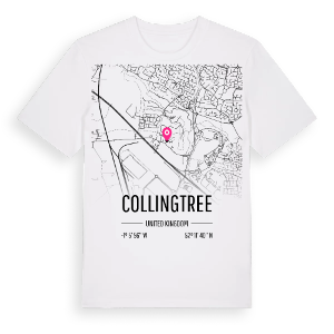 Collingtree karta t-shirt – ekologisk bomull t-shirt från Pinshirt