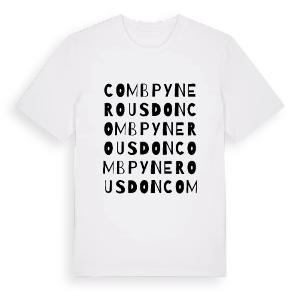 Combpyne Rousdon ordlek t-shirt – ekologisk bomull t-shirt från Pinshirt