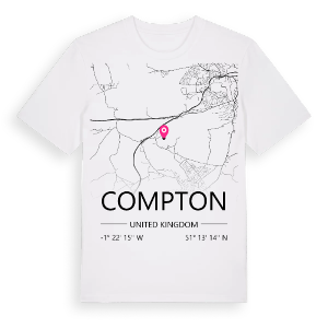 Compton karta t-shirt – ekologisk bomull t-shirt från Pinshirt