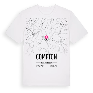 Compton karta t-shirt – ekologisk bomull t-shirt från Pinshirt