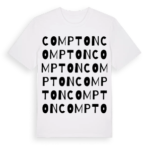 Compton ordlek t-shirt – ekologisk bomull t-shirt från Pinshirt