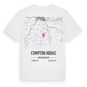 Compton Abbas karta t-shirt – ekologisk bomull t-shirt från Pinshirt